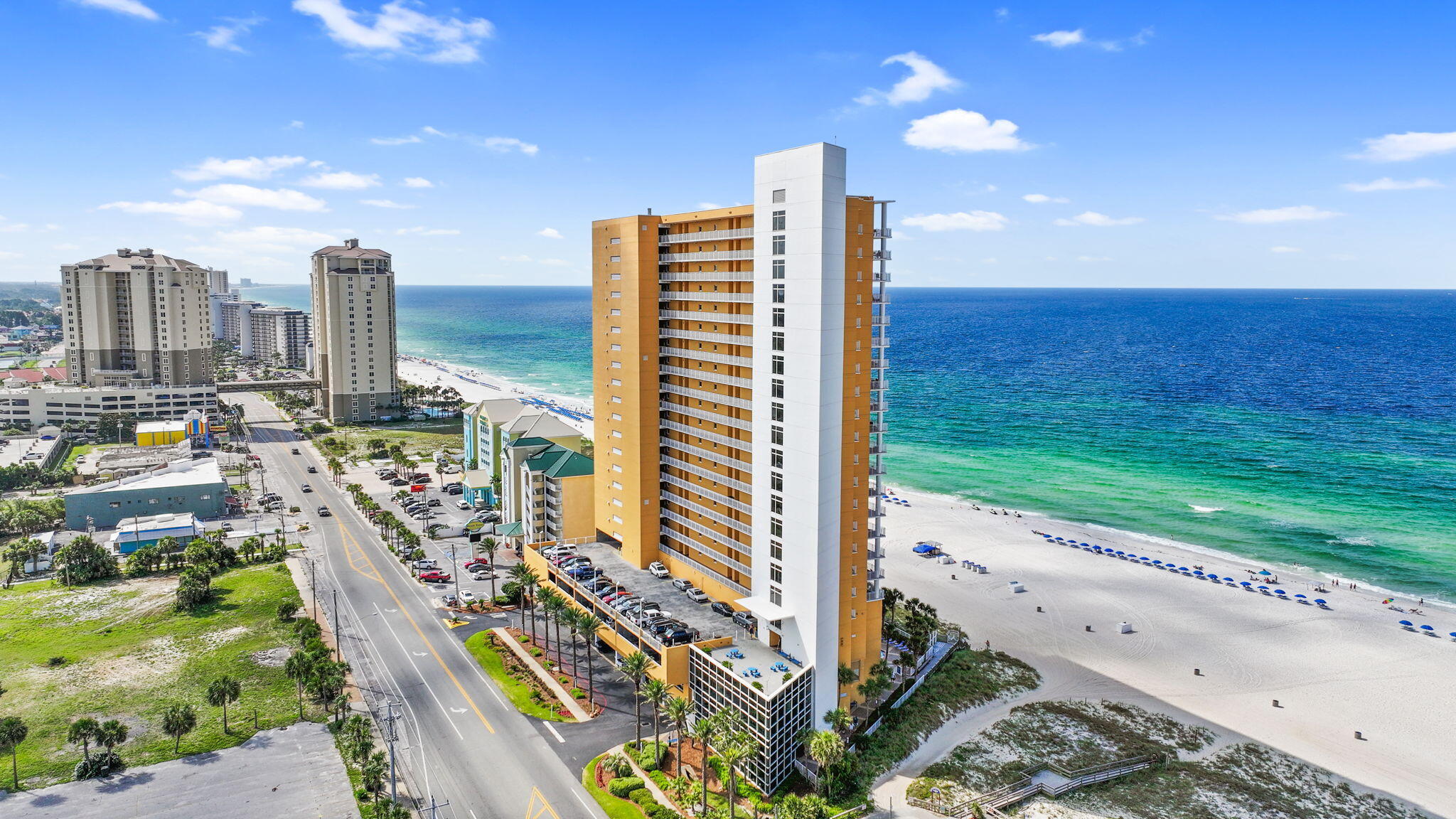 12011 Front Beach Road, Unit 201C Panama City Beach, FL 32407 - Photo 36 of 42 a city view with tall buildings