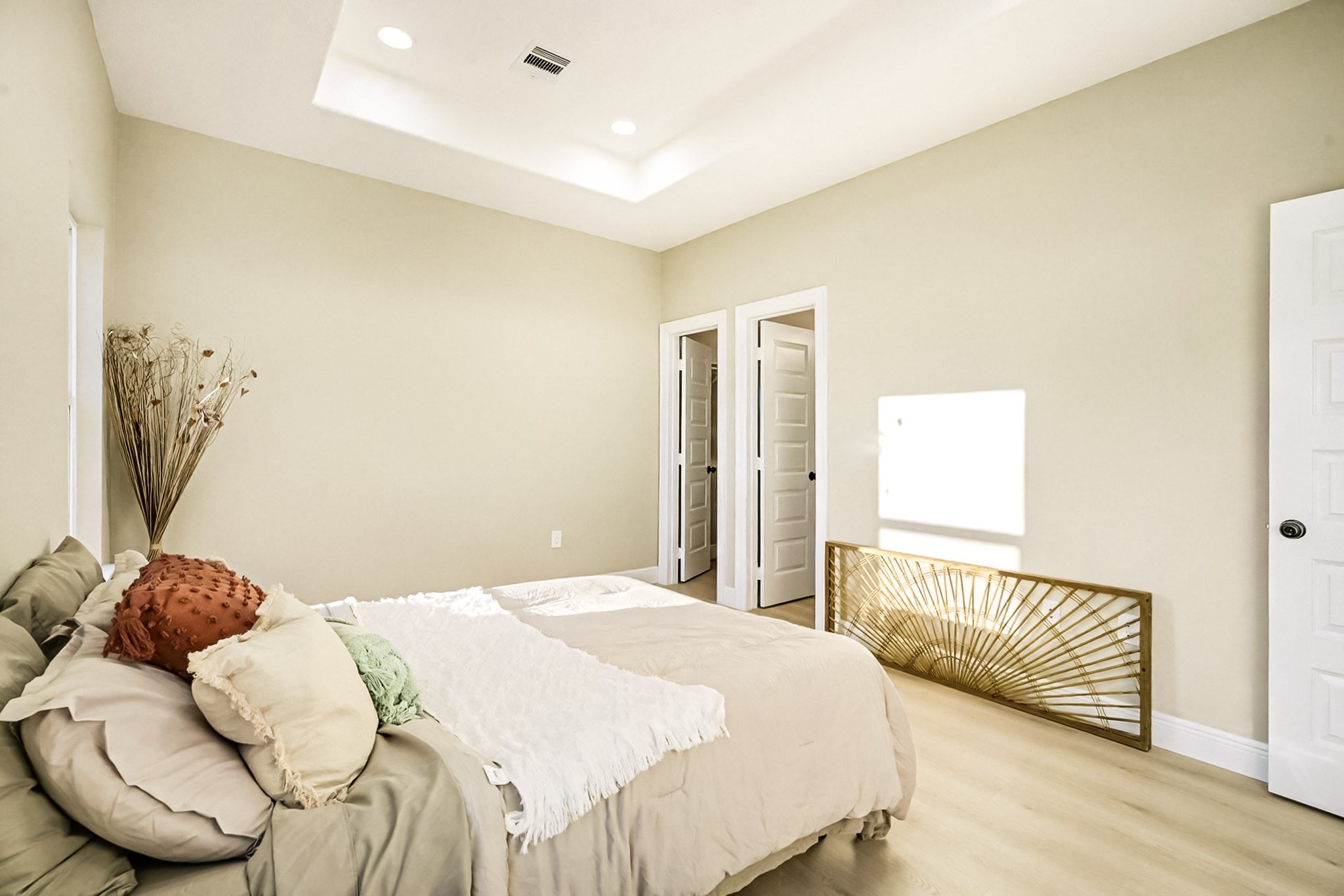 2008 Bellview Street La Marque, TX 77568 - Photo 13 of 17 a bedroom with a bed and wooden floor