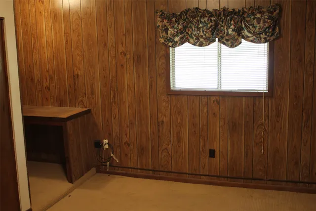 a view of a wooden door