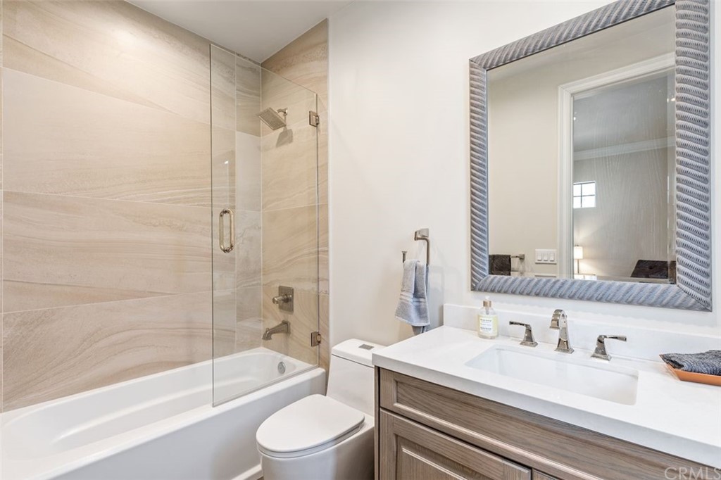 19 Alexa Lane Ladera Ranch, CA 92694 - Photo 16 of 40 a bathroom with a sink a toilet and shower