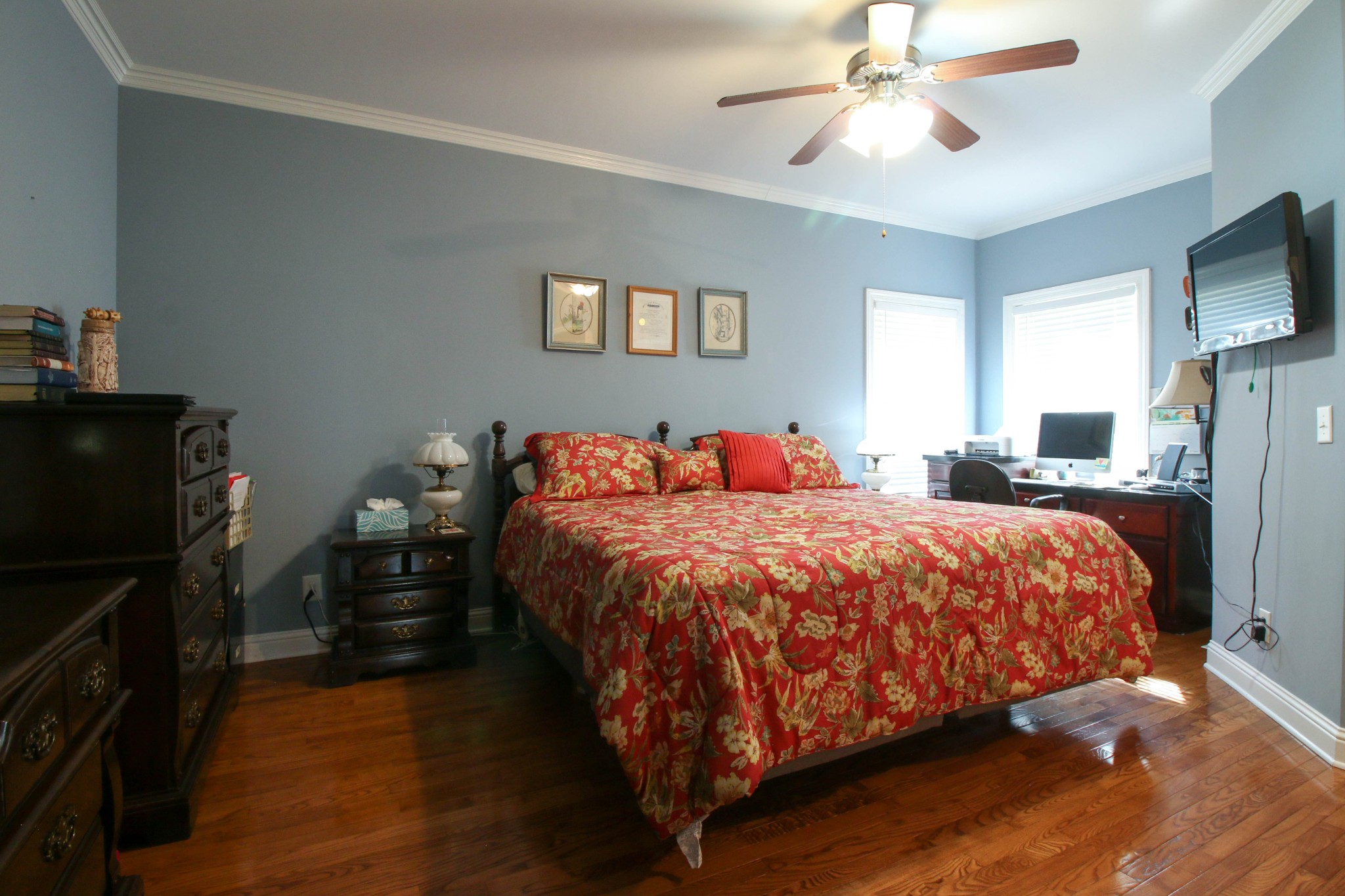 1783 Friendship Road Cross Plains, TN 37049 - Photo 16 of 24 a bed sitting in a bedroom next to a window with a flat tv screen and dresser