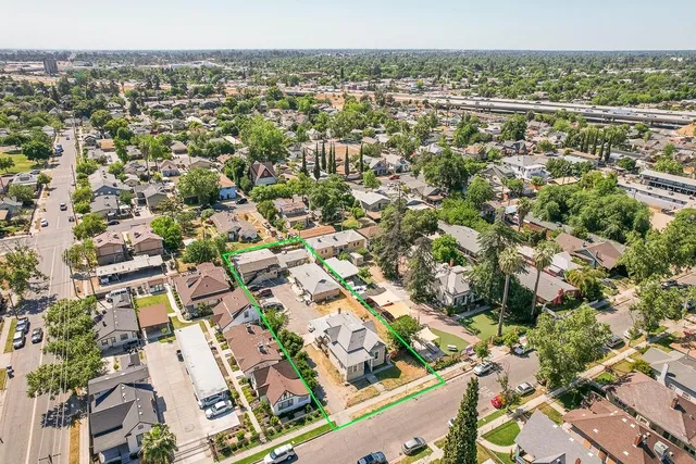 an aerial view of multiple house
