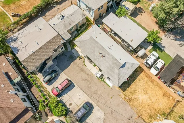 an aerial view of a house