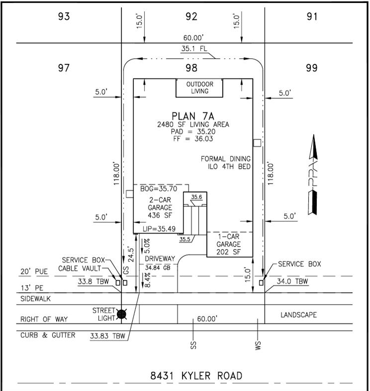 8431 Kyler Road Elk Grove, CA 95757 - Photo 41 of 42 8431 Kyler Road Preliminary Plot Plan