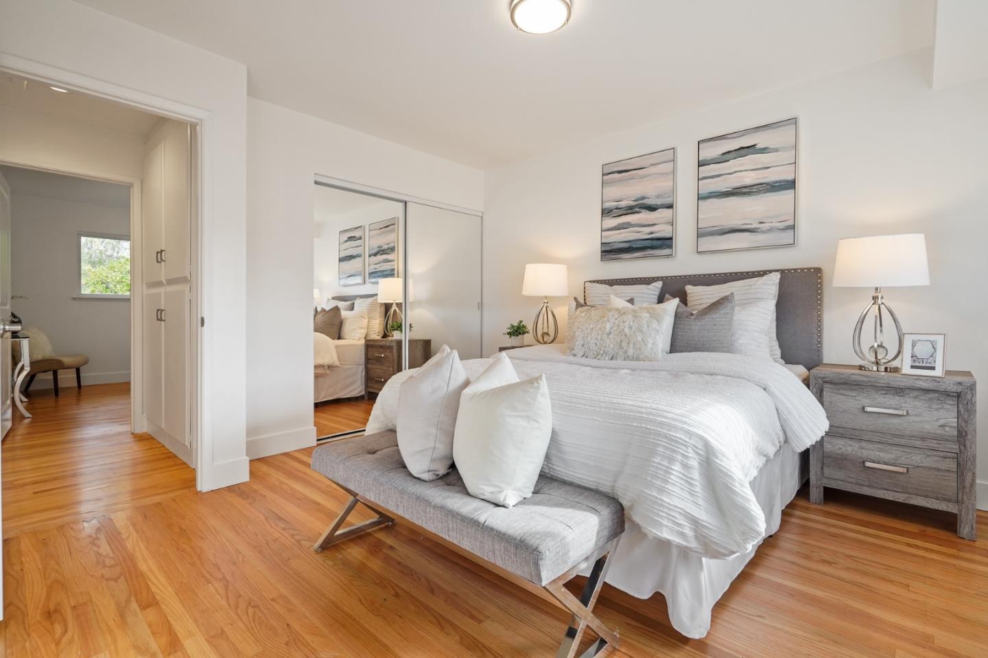 831 Flin Way Sunnyvale, CA 94087 - Photo 26 of 55 a bedroom with a bed and wooden floor