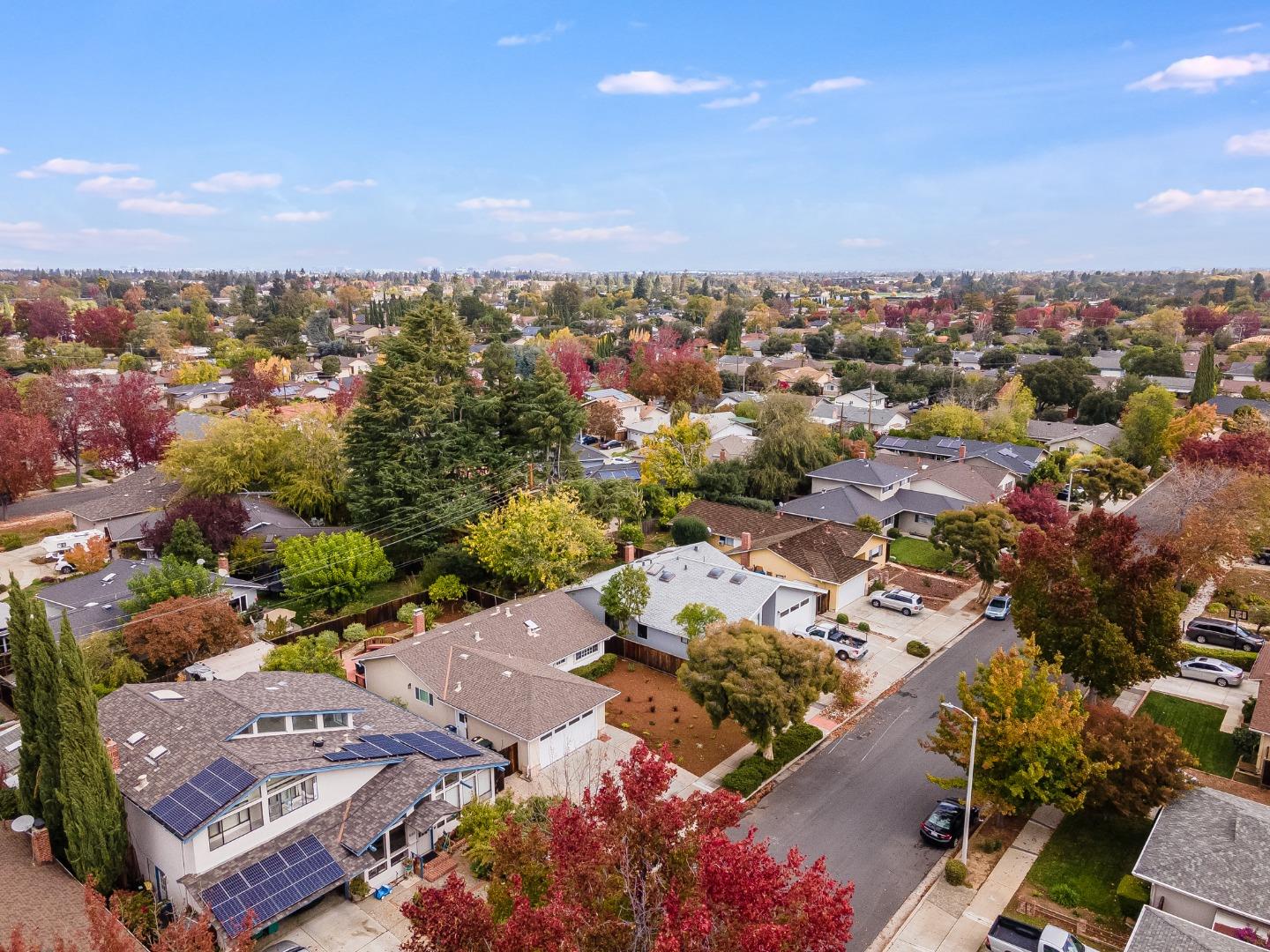 831 Flin Way Sunnyvale, CA 94087 - Photo 42 of 55 an aerial view of a city with lots of residential buildings
