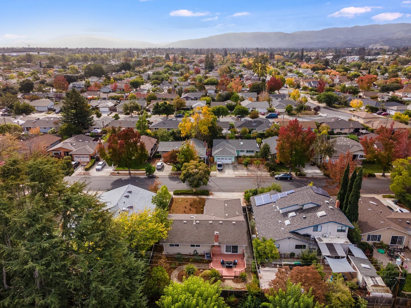 831 Flin Way Sunnyvale, CA 94087 - Photo 46 of 55 an aerial view of a city with lots of residential buildings
