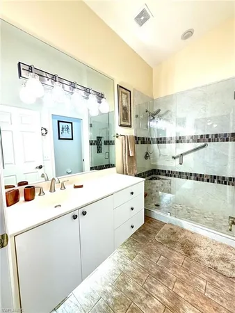 a room with window and bathroom