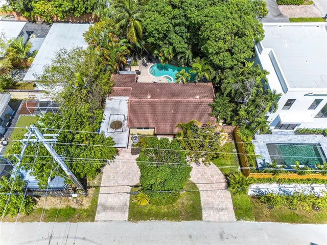 an aerial view of a house