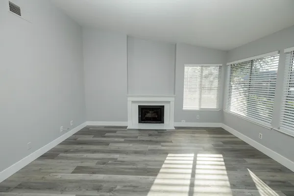 a view of a livingroom with a fireplace
