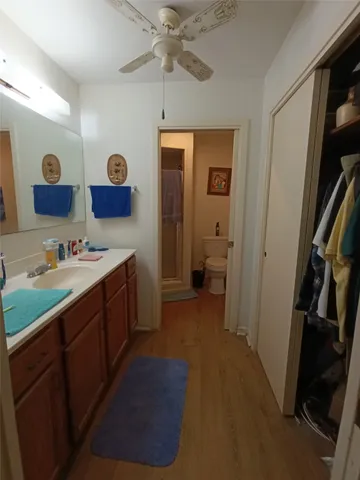 a bathroom with a sink a mirror and a toilet