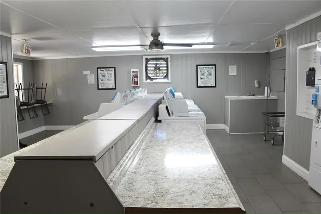 a view of a street with an ocean view