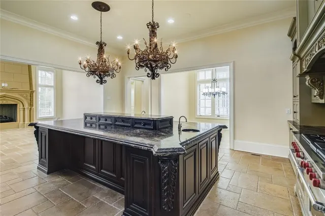 a view of a fireplace in a room