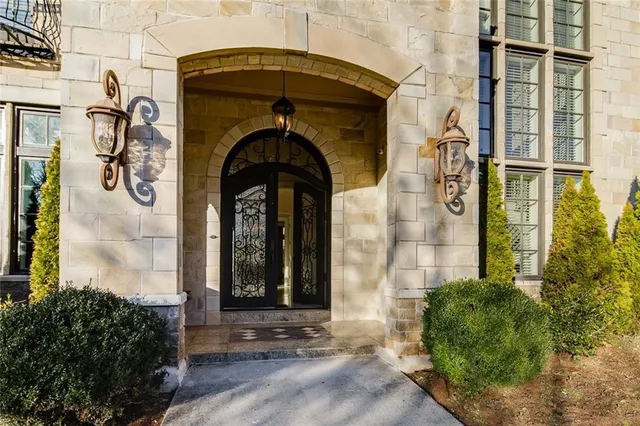 a view of an entryway with a front door