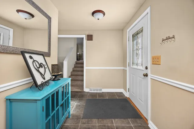 a view of an entryway with a window