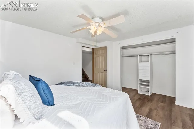 a view of outdoor seating and city view