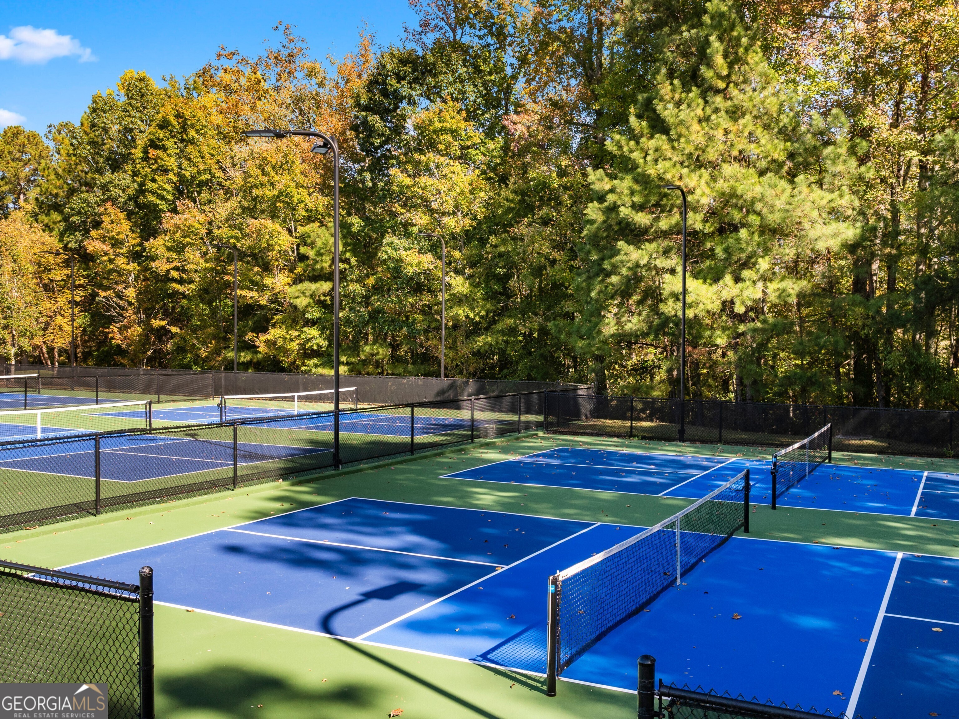 156 Hampton Drive Dallas, GA 30132 - Photo 66 of 81 a view of a tennis ground with large trees