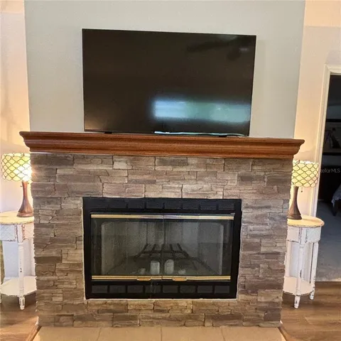a fireplace
