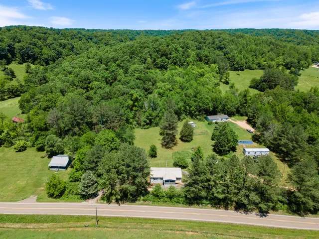 a view of a lush green field