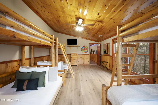 a view of a wooden deck