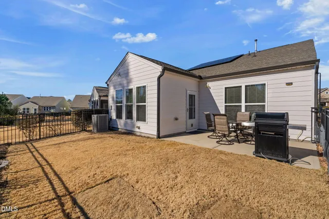 a view of a terrace with chairs