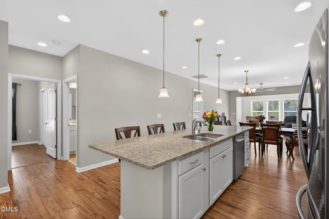 a kitchen with lots of counter top space