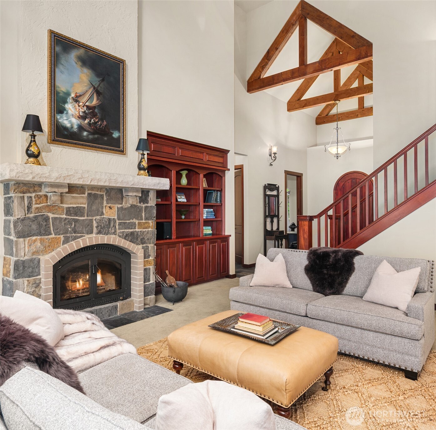 1000 Creso Road South Spanaway, WA 98387 - Photo 13 of 40 a living room with furniture fireplace and wooden floor