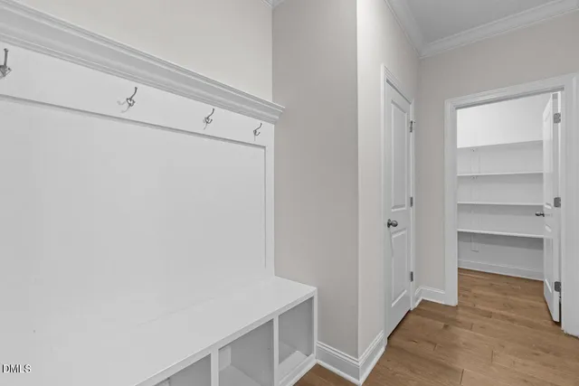 a view of an empty walk in closet