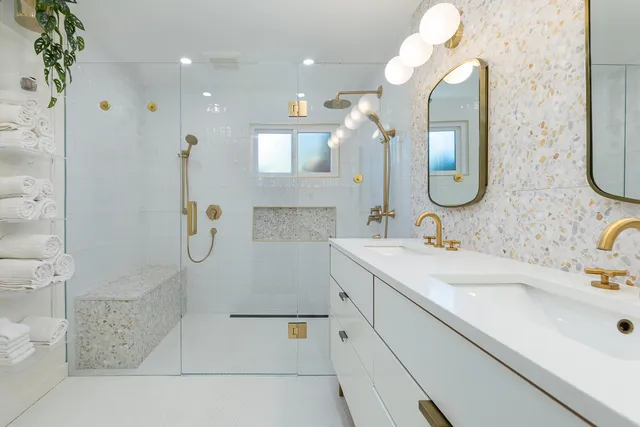 a view of a backyard with a chairs and a small yard