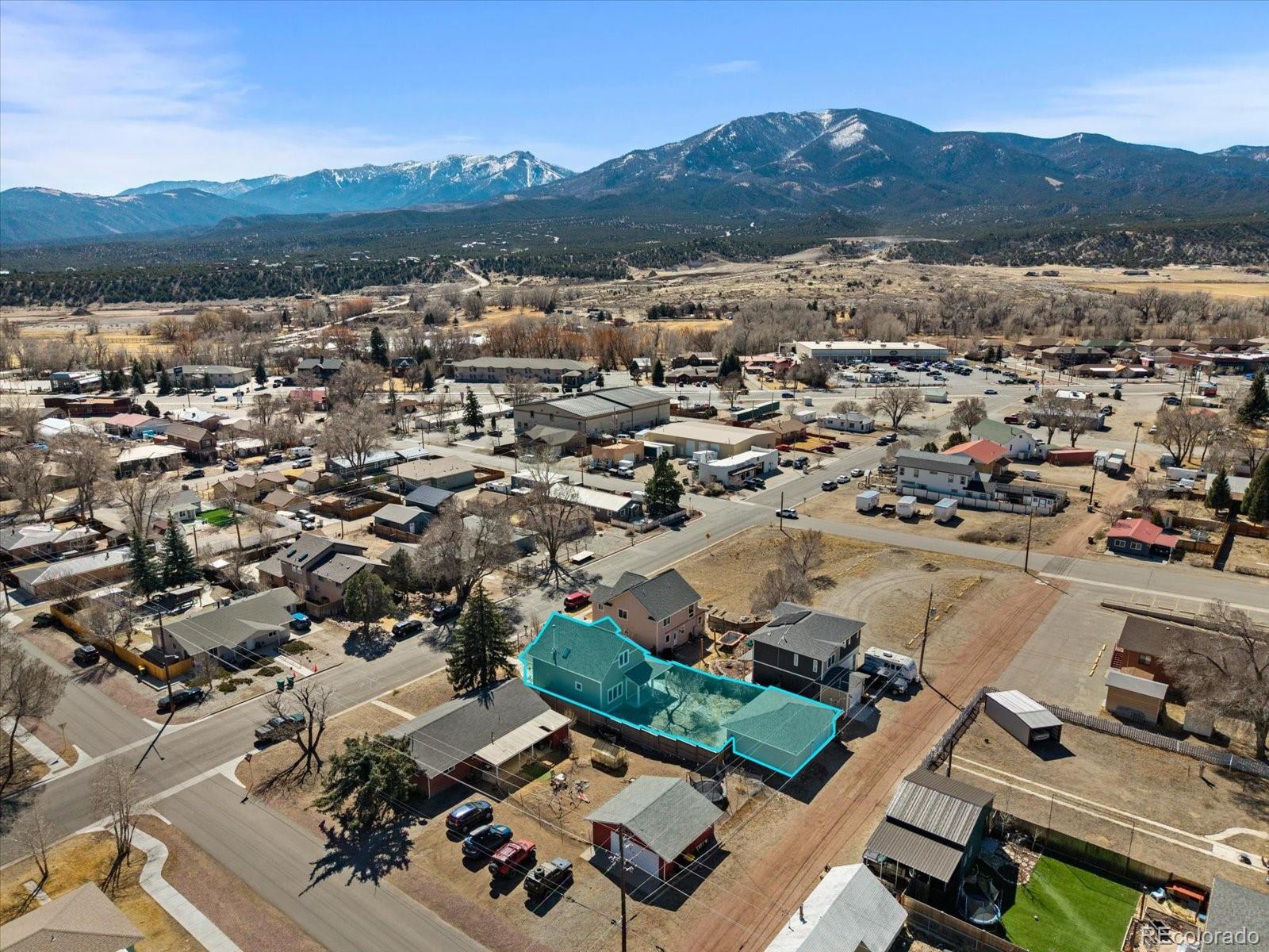 1208 E Street Salida, CO 81201 - Photo 47 of 50 an aerial view of residential house with parking and trees