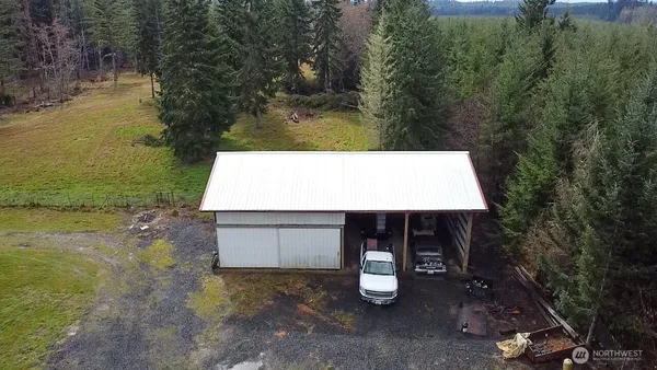 a car parked in a garage