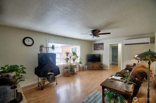 a living room with furniture