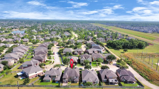 an aerial view of multiple house