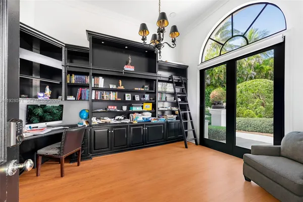 a workspace with furniture