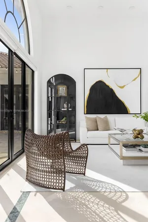 a living room with furniture