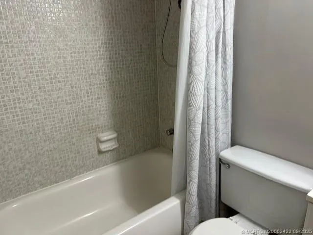 a bathroom with a toilet and a bathtub