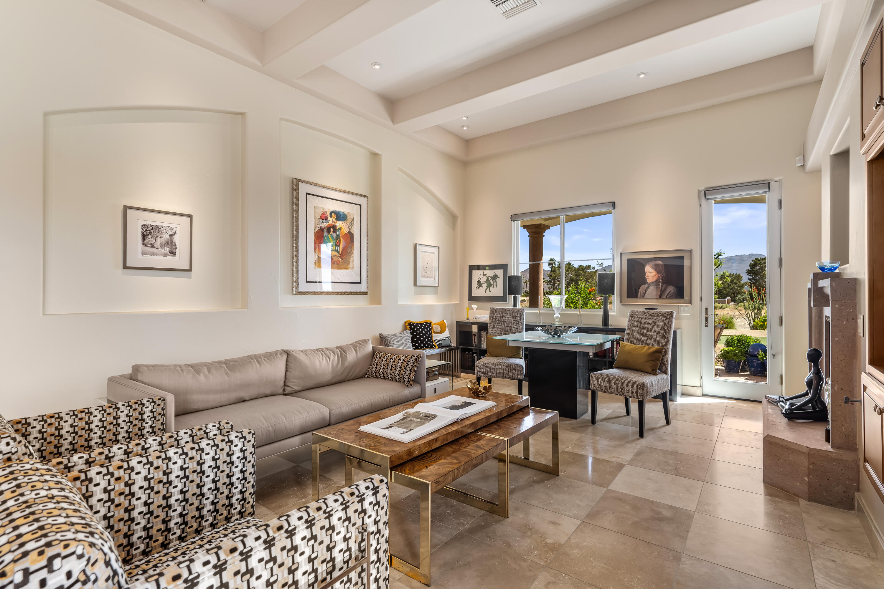 106 Piazza Perrone Palm Desert, CA 92260 - Photo 15 of 68 a living room with furniture potted plant and open kitchen view