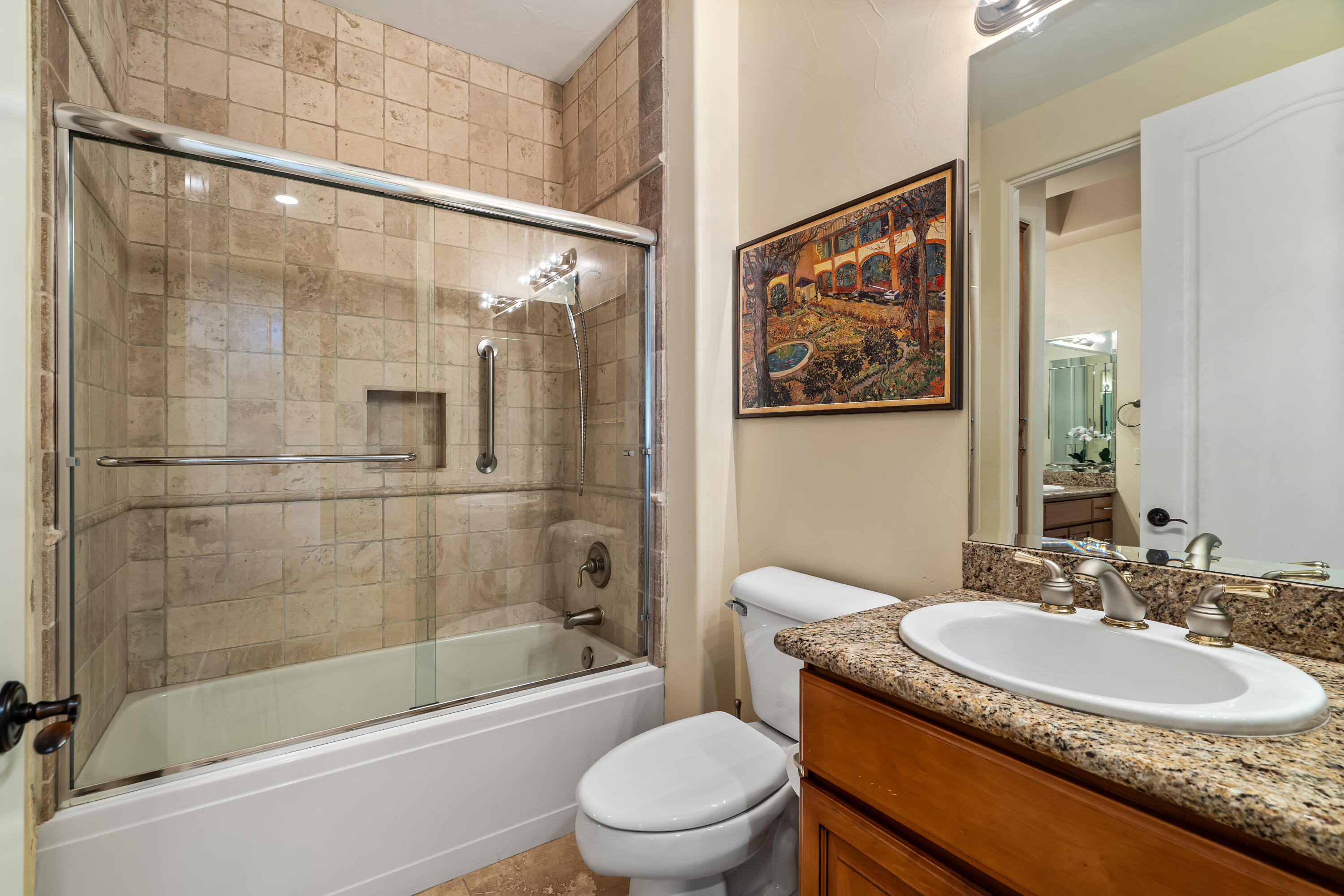 106 Piazza Perrone Palm Desert, CA 92260 - Photo 41 of 68 a bathroom with a sink toilet and shower