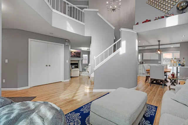 a room with table and chairs