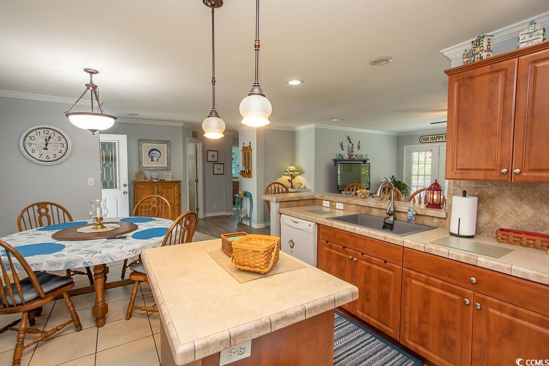318 Walden Lake Road Conway, SC 29526 - Photo 5 of 33 Kitchen with a center island, white dishwasher, si