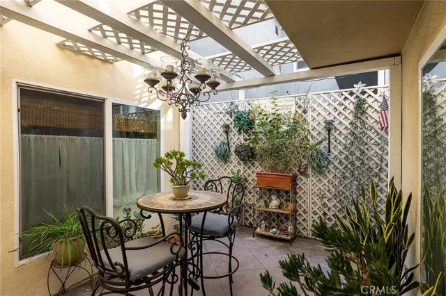 a view of a outdoor seating area