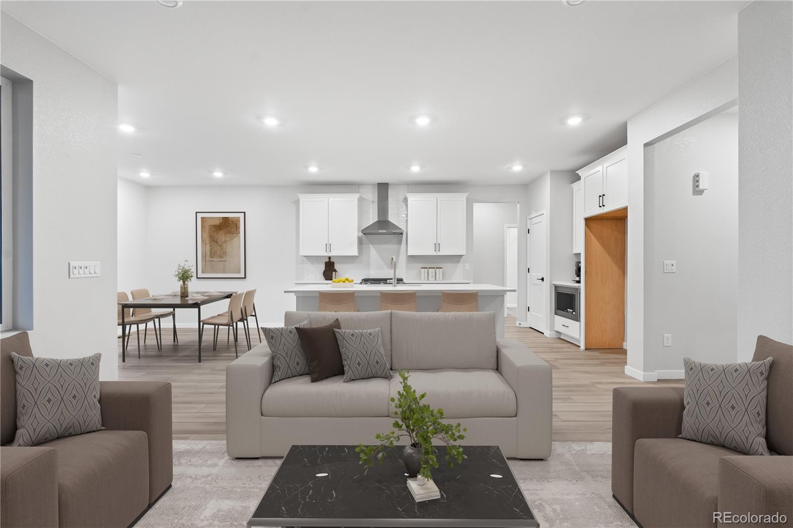 12051 Amplify Circle Lone Tree, CO 80134 - Photo 10 of 34 a living room with furniture and a view of kitchen
