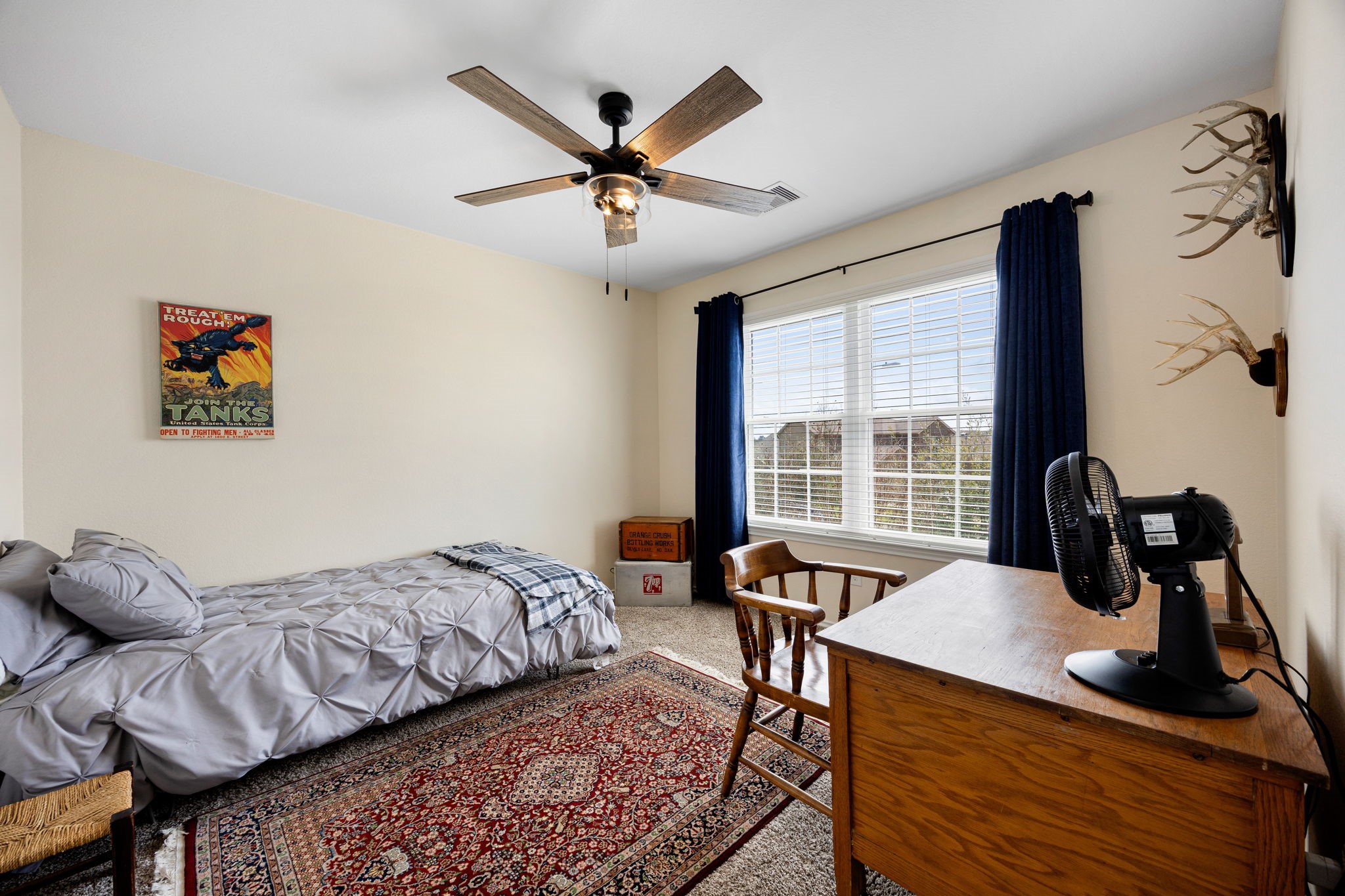2627 Ski Lodge Drive Spring, TX 77373 - Photo 19 of 30 a bedroom with furniture and a large window