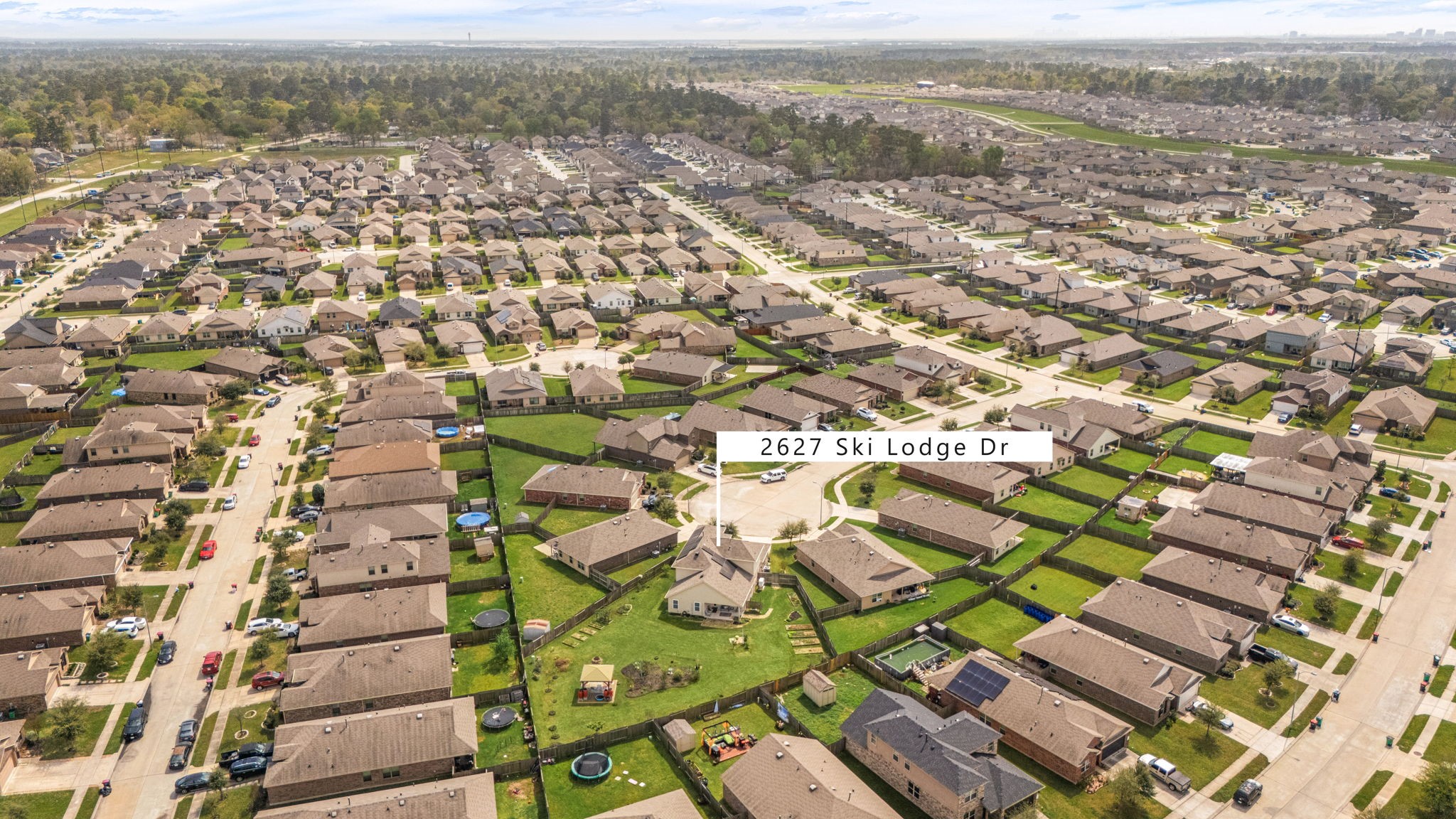 2627 Ski Lodge Drive Spring, TX 77373 - Photo 29 of 30 an aerial view of residential houses with outdoor space