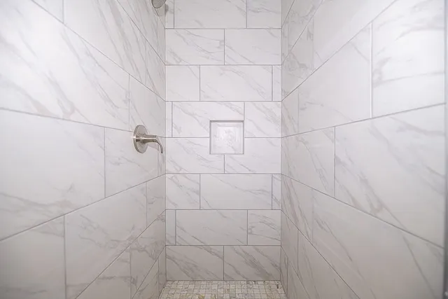 a bathroom with a shower