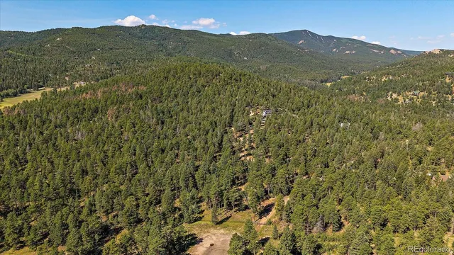 a view of a mountain range with lush green forest