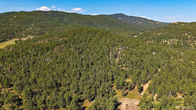 a view of a mountain range with lush green forest