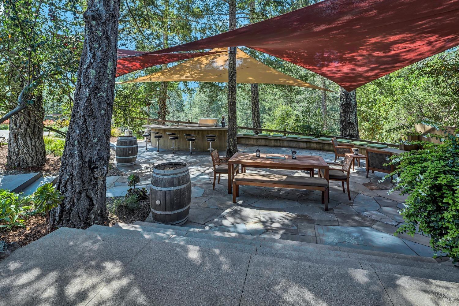 511 Kortum Canyon Road Calistoga, CA 94515 - Photo 56 of 87 Outside entertaining area with seating and outdoor kitchen.