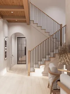 a view of entryway with wooden floor