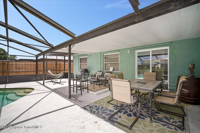 a outdoor space with lots of tables and chairs